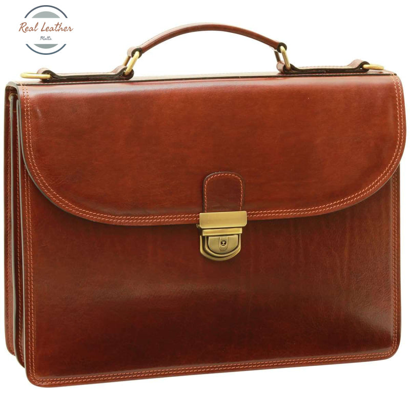 Vachetta Leather Briefcase Brown Briefcase