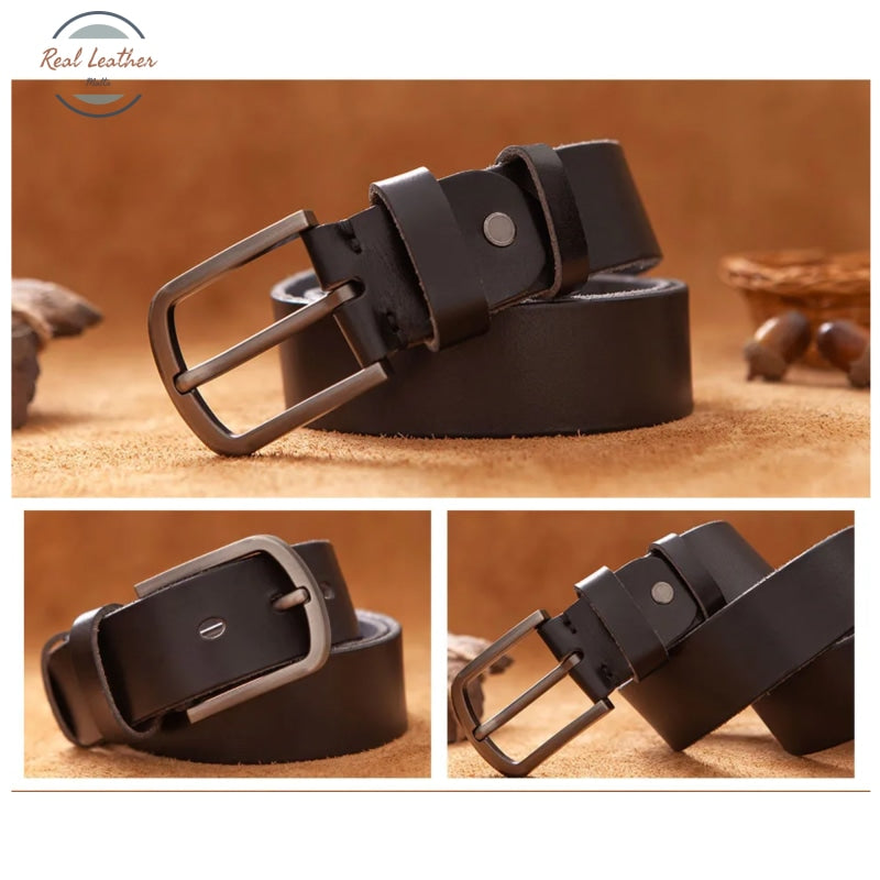 Vintage Leather Belt Formen Black