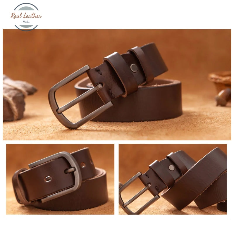 Vintage Leather Belt Formen Coffee