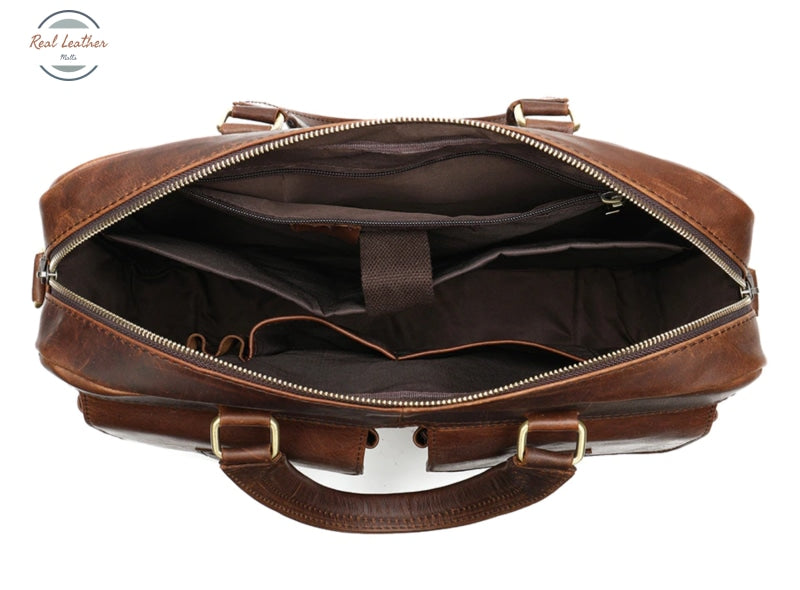 15 Inch Vintage Handmade Leather Briefcase / Laptop Bag
