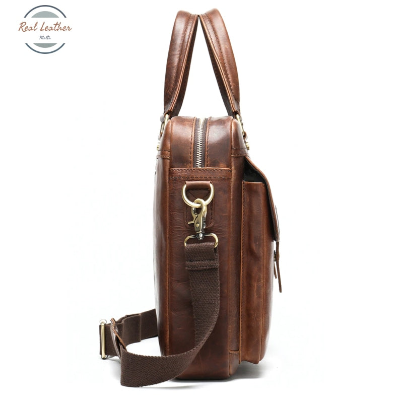 15 Inch Vintage Handmade Leather Briefcase / Laptop Bag