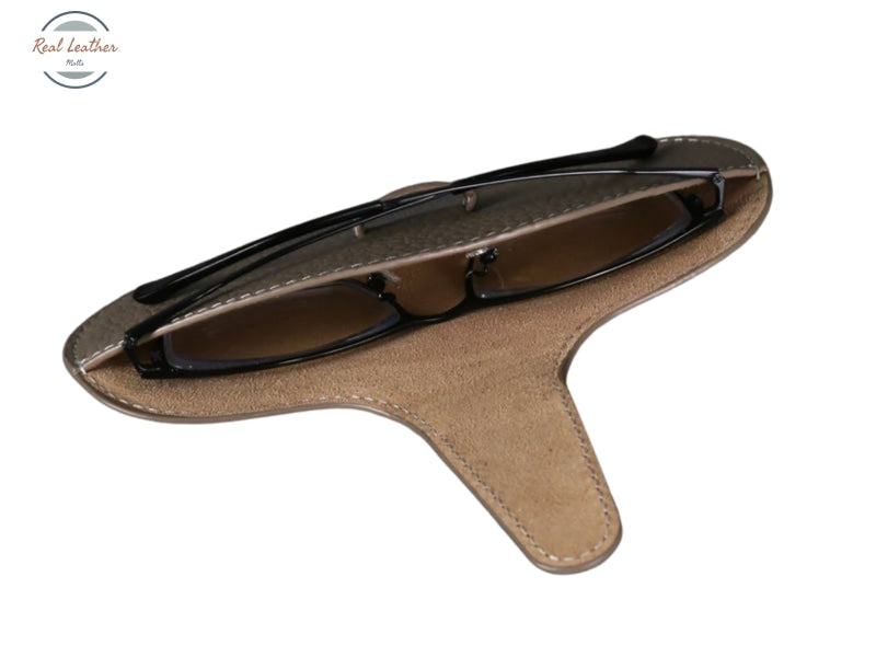 2022 New Genuine Leather Glasses Case Sun Spectacle Sunglasses Storage Bag Eyewear Cover Portable