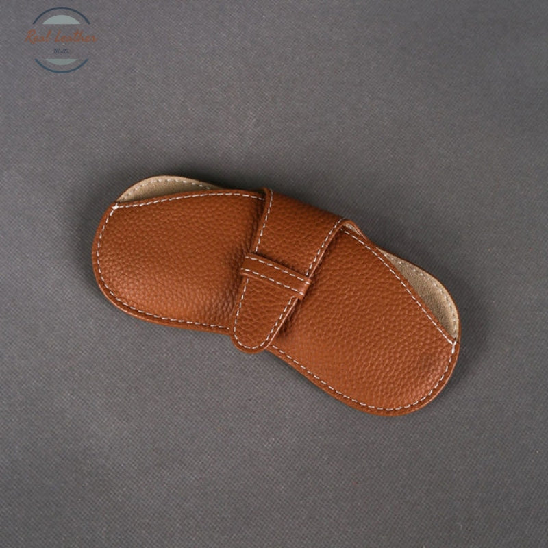2022 New Genuine Leather Glasses Case Sun Spectacle Sunglasses Storage Bag Eyewear Cover Portable
