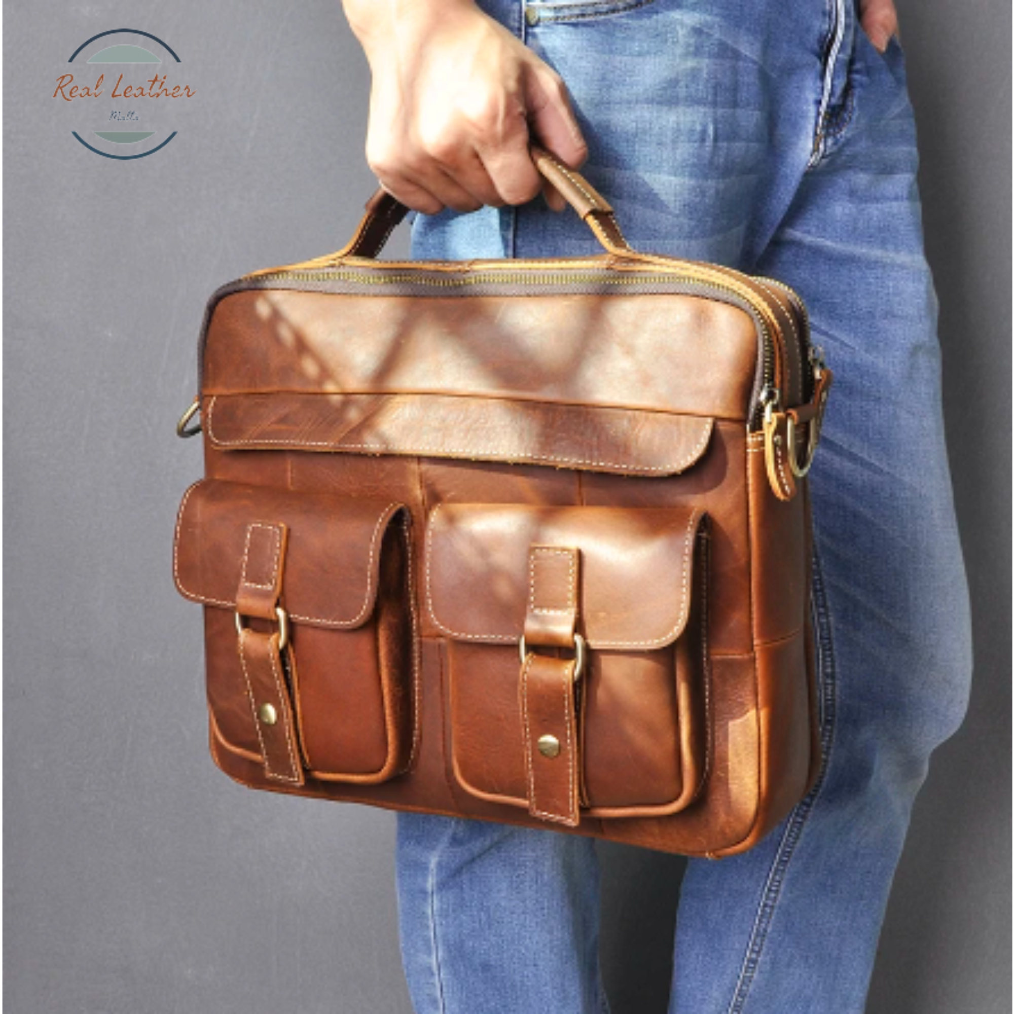 Genuine Leather Old Fashion Messenger Bag
