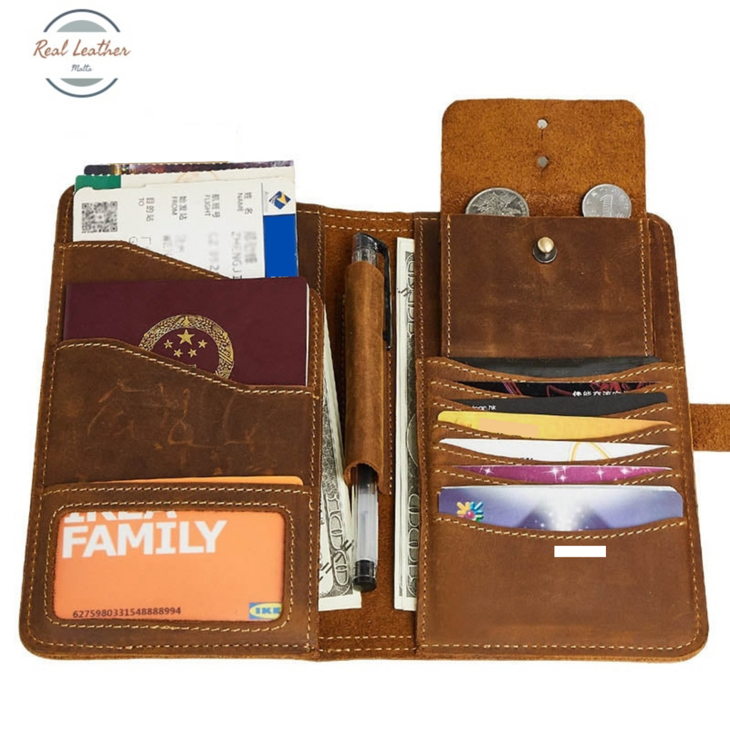 Genuine Leather Passport Holder / Long Wallet