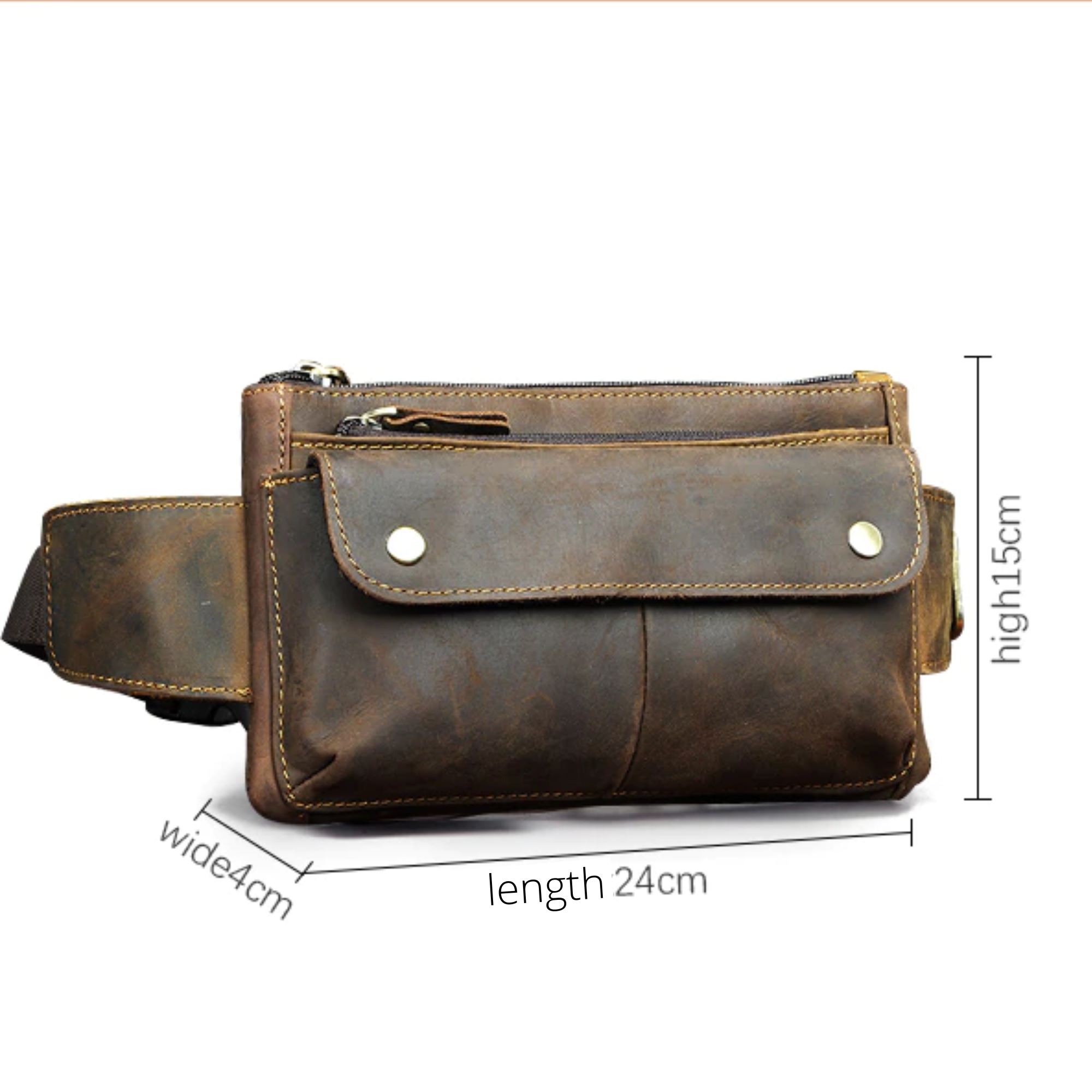 Real Leather Men's Casual Waist Pack