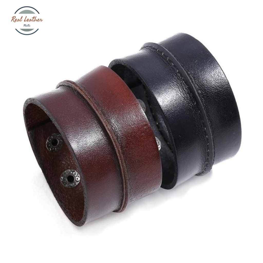 Genuine Leather Men's Cuff Wrist Band