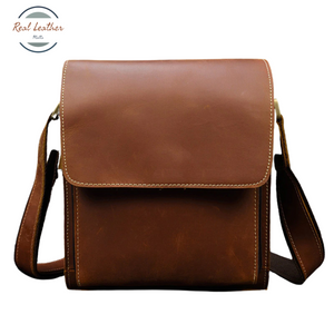 Men's Crazy Horse Leather Messenger Bag