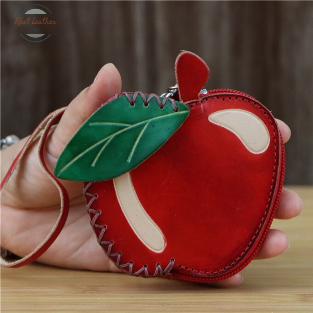 Genuine Leather Apple Coin Purse