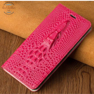 Genuine Crocodile Leather Flip Case For iPhone