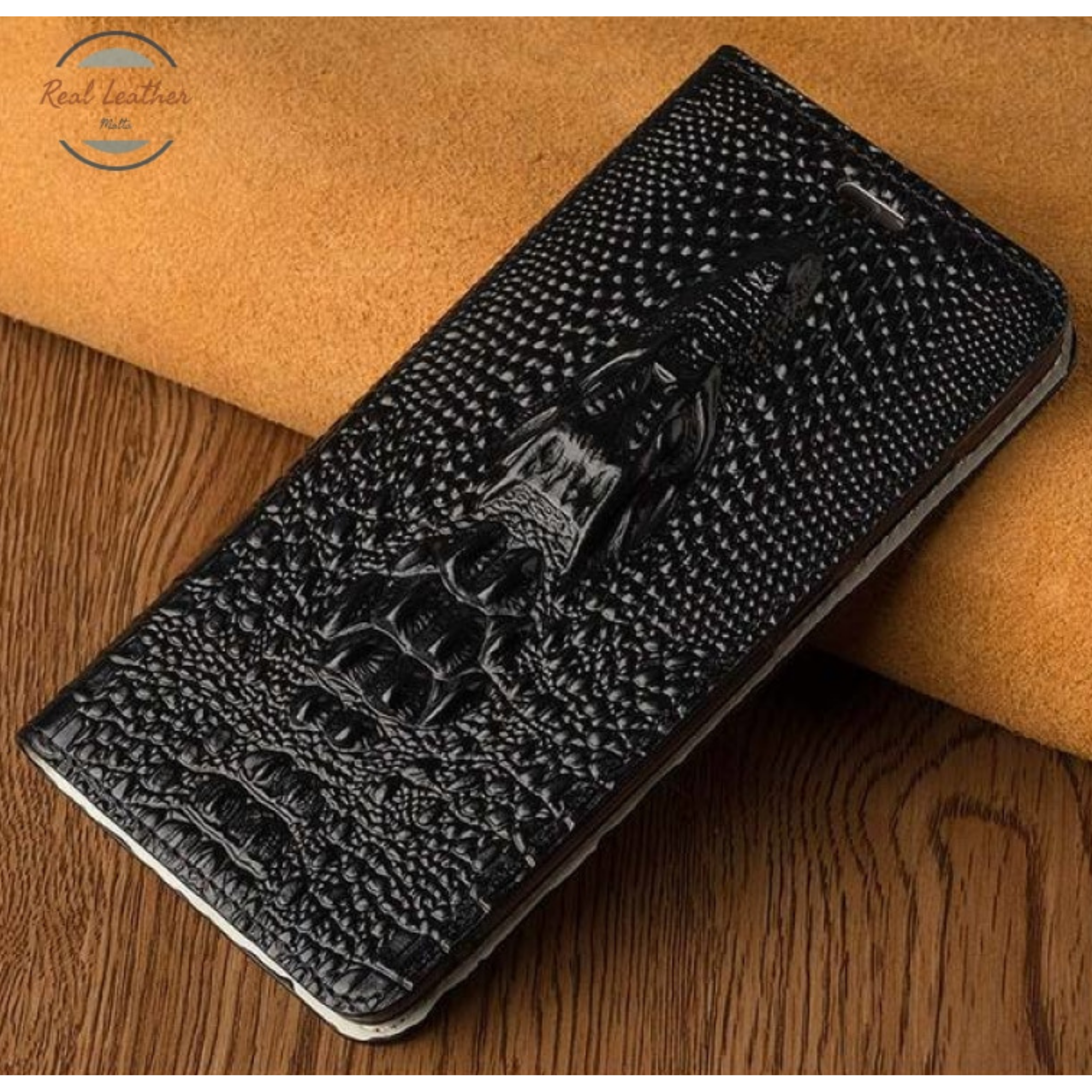 Genuine Crocodile Leather Flip Case For iPhone