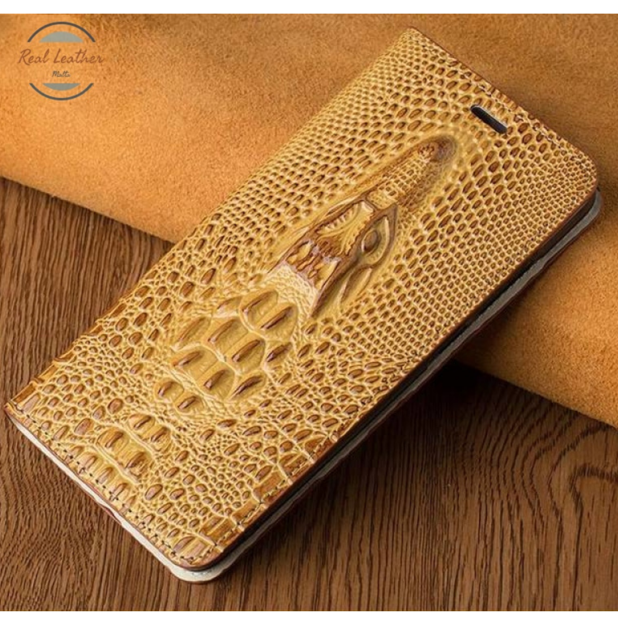 Genuine Crocodile Leather Flip Case For iPhone