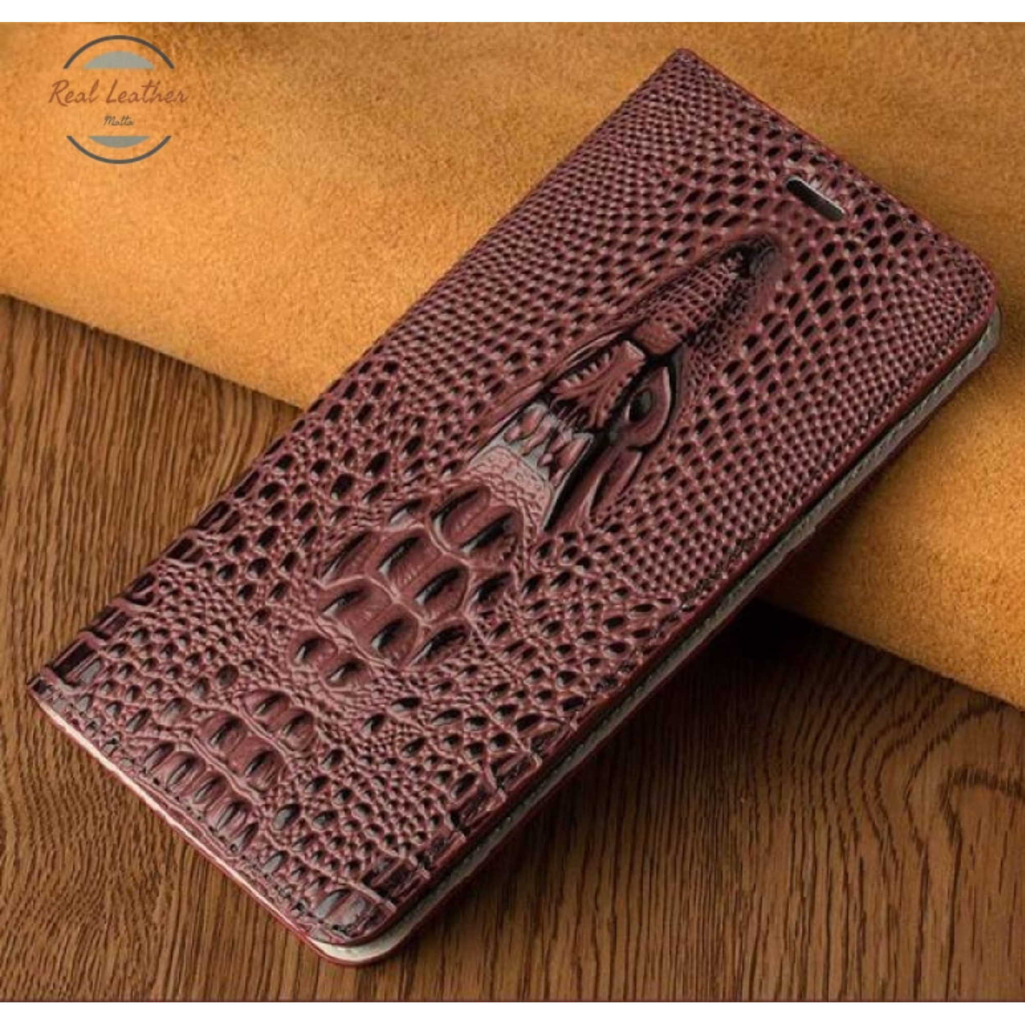 Genuine Crocodile Leather Flip Case For iPhone