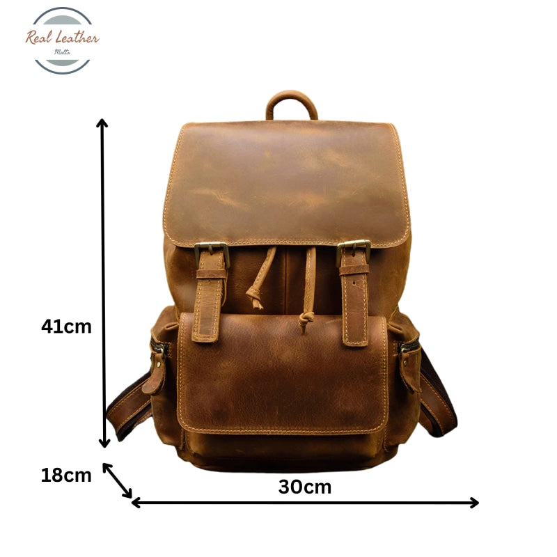 Casual Crazy Horse Leather Vintage Style Bagpack Backpacks