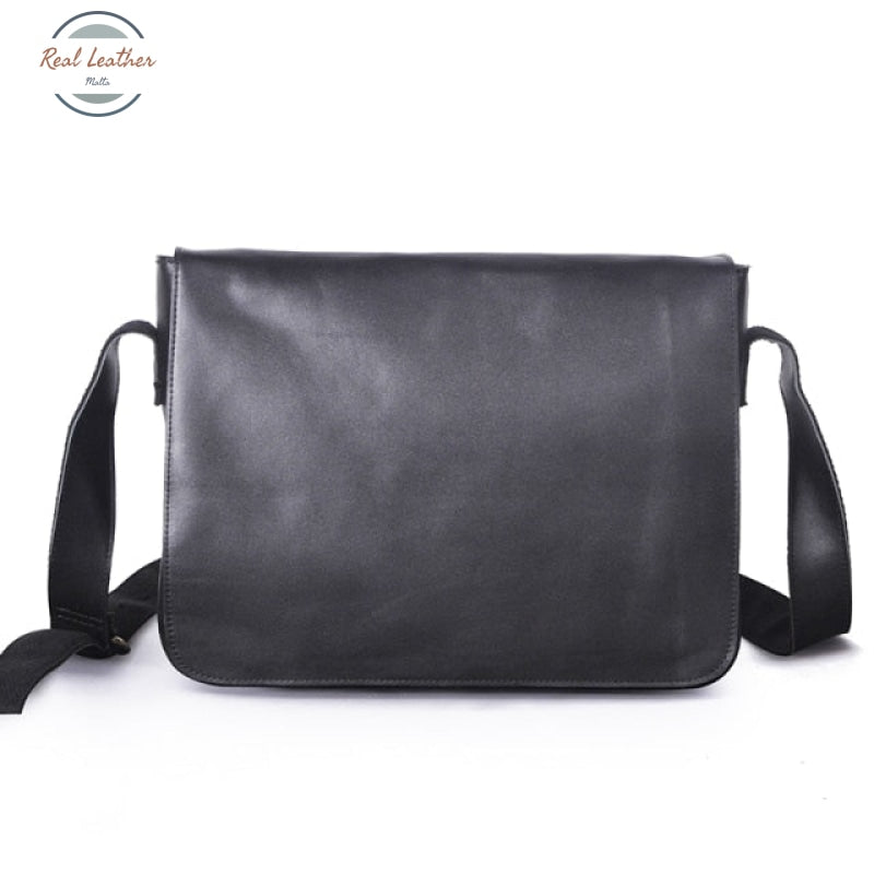 Casual Leather Cross Body Bag Black