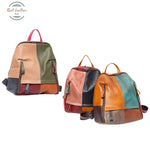 Colorful Leather Patchwork Backpack