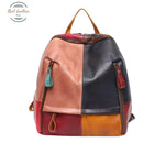 Colorful Leather Patchwork Backpack Randomnavy