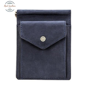 Cowhide Coin Wallet Blue Wallets