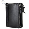 Crazy Horse Cowhide Leather Wallet Black / China Wallets