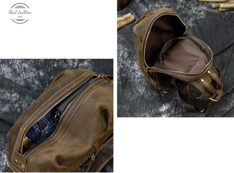 Crazy Horse Leather Chest Bag Small Genuine Travel Vintage Cow Crossbody Cowhide Sling