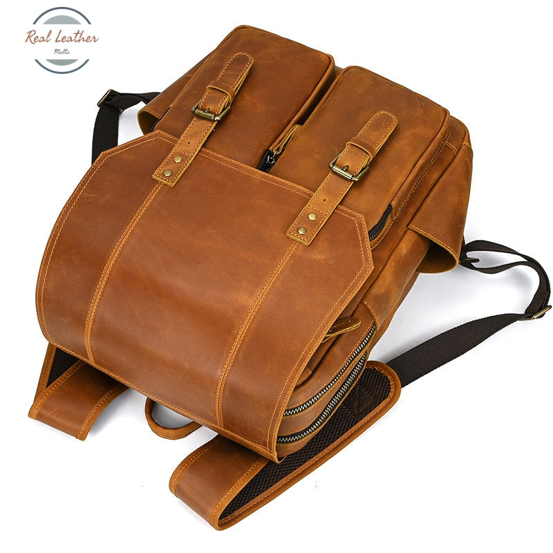 Crazy Horse Leather Daypack Backpack Backpacks