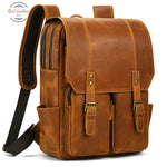 Crazy Horse Leather Daypack Backpack Backpacks