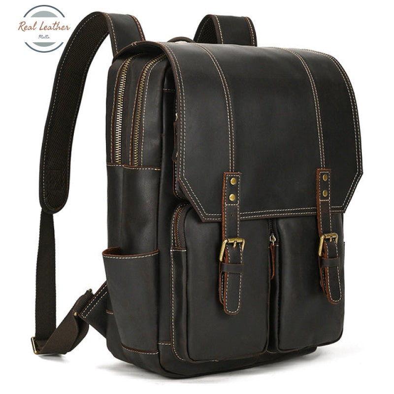 Crazy Horse Leather Daypack Backpack Backpacks