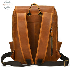 Crazy Horse Leather Daypack Backpack Backpacks