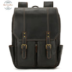 Crazy Horse Leather Daypack Backpack Dark Brown Backpacks