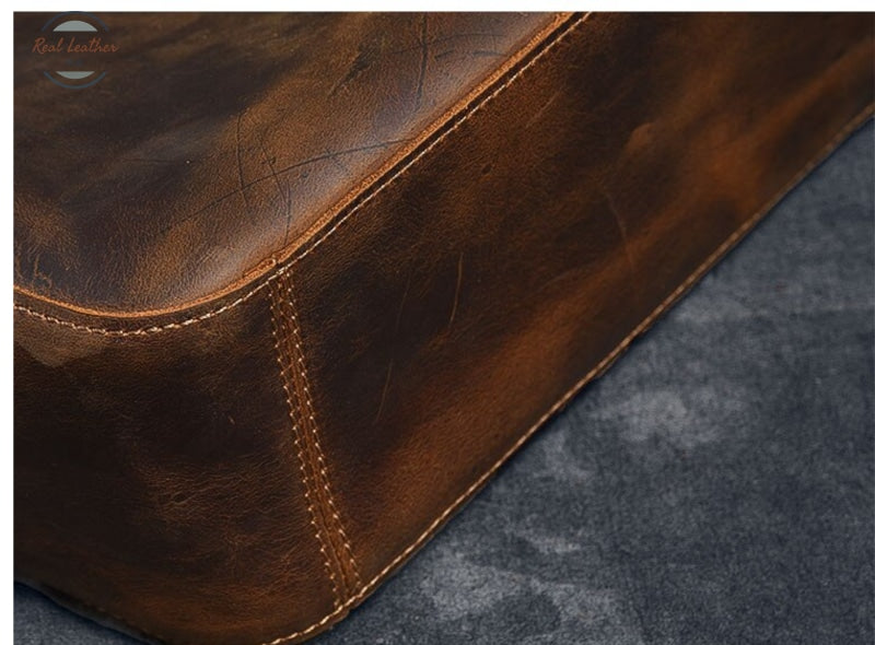 Crazy Horse Leather Large-Capacity Shoulder Bag