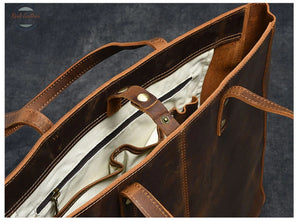 Crazy Horse Leather Large-Capacity Shoulder Bag