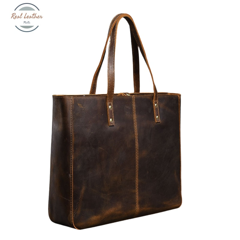 Crazy Horse Leather Large-Capacity Shoulder Bag