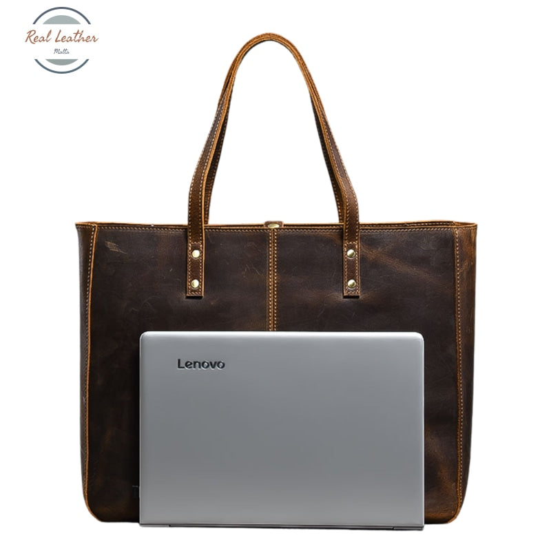 Crazy Horse Leather Large-Capacity Shoulder Bag