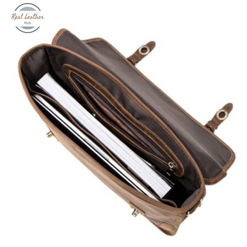 Crazy Horse Leather Men Briefcase / Laptop Bag