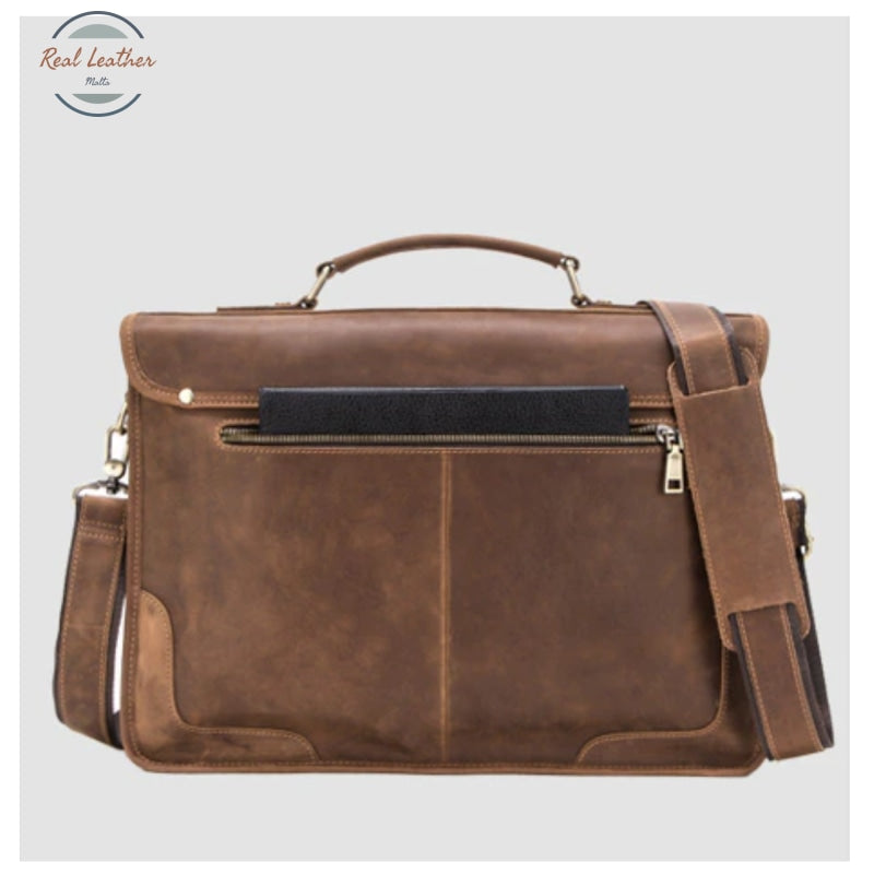Crazy Horse Leather Men Briefcase / Laptop Bag