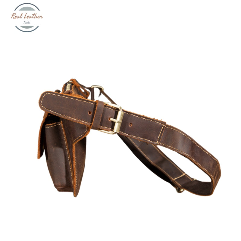 Crazy Horse Leather Mens Casual Fanny Pack