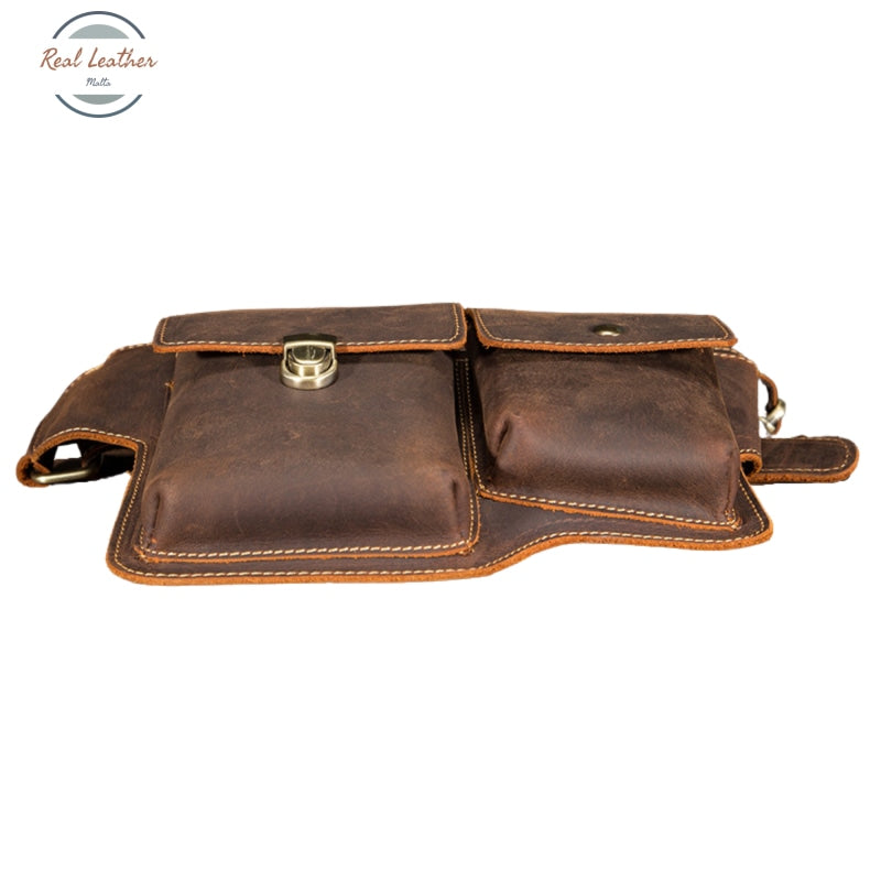 Crazy Horse Leather Mens Casual Fanny Pack