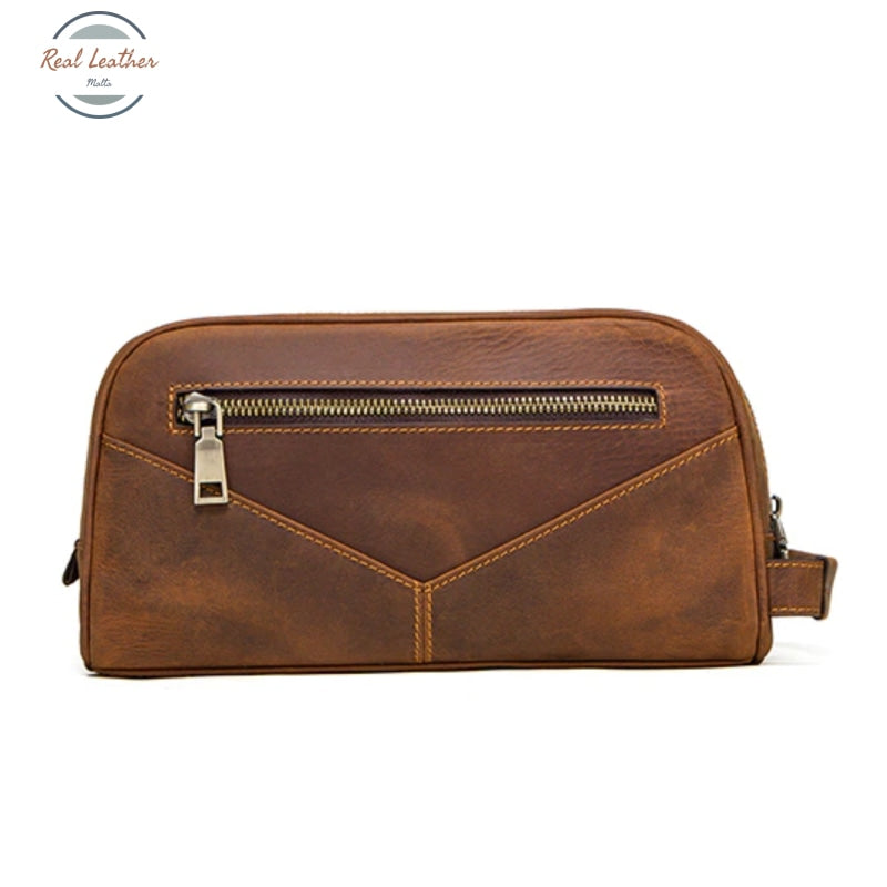 Crazy Horse Leather Travel Toiletry Bag Bags