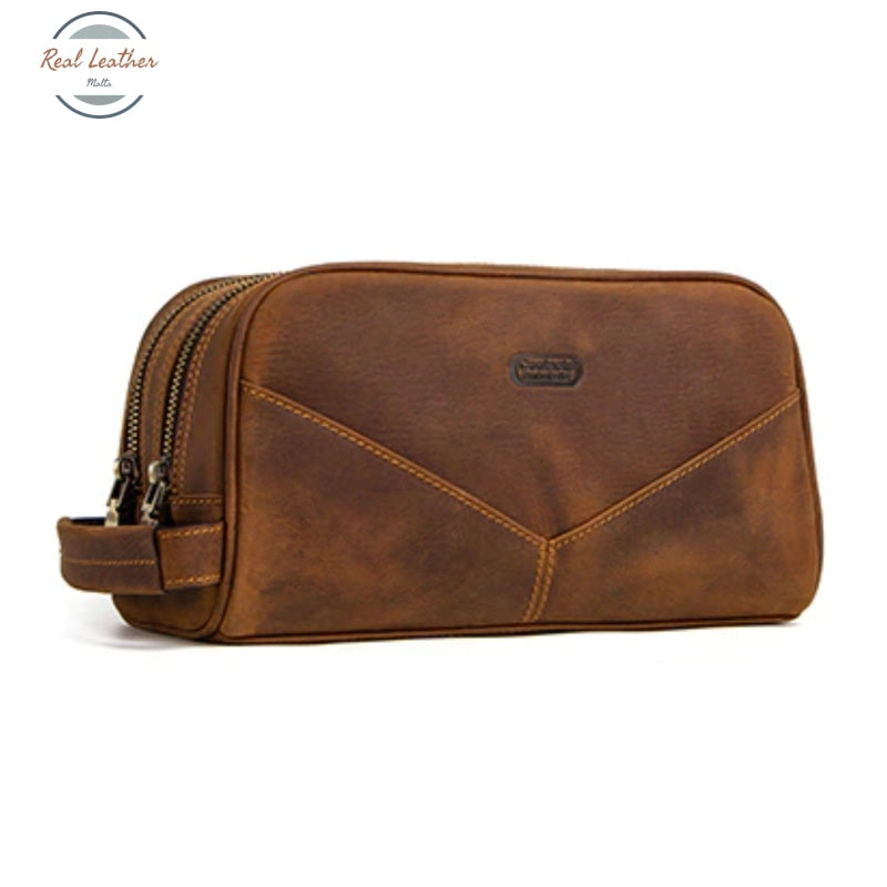 Crazy Horse Leather Travel Toiletry Bag Bags