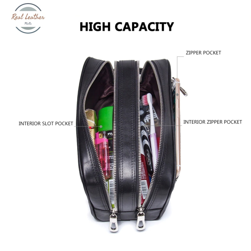 Crazy Horse Leather Travel Toiletry Bag Bags