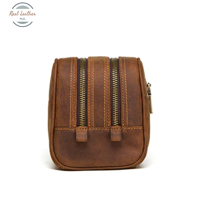Crazy Horse Leather Travel Toiletry Bag Bags