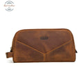 Crazy Horse Leather Travel Toiletry Bag Coffee Bags