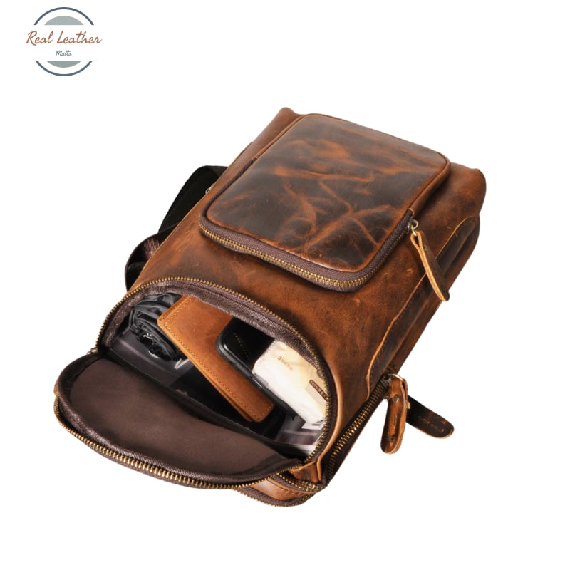Crazy Horse Leather Vintage Sling Chest Bag