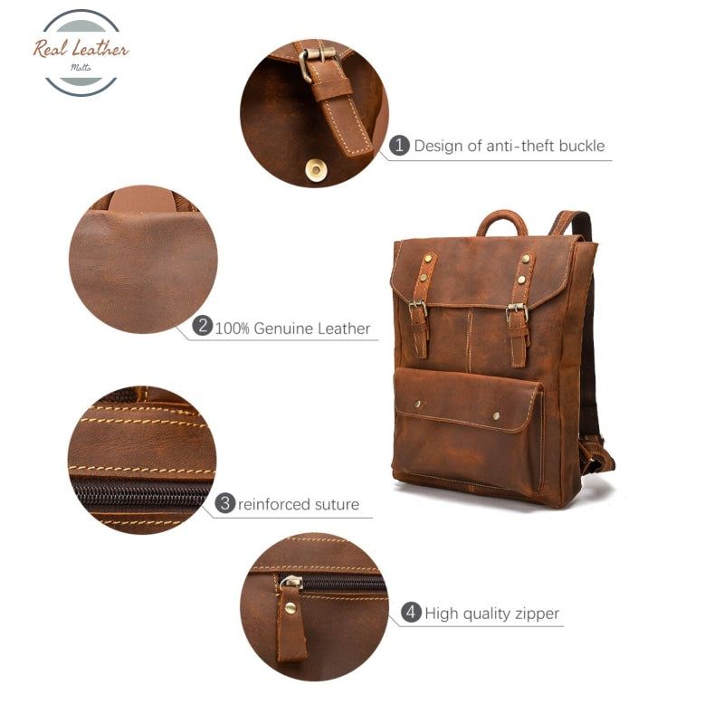 Crazy Horse Leather Vintage Travel Bag
