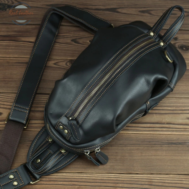 Crazy Horse Vintage Leather Crossbody Bag