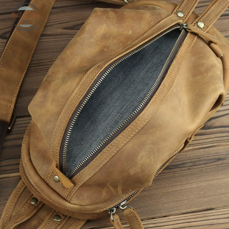 Crazy Horse Vintage Leather Crossbody Bag