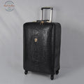 Crocodile Pattern Leather Travel Suitcase Black / 24 Suitcases
