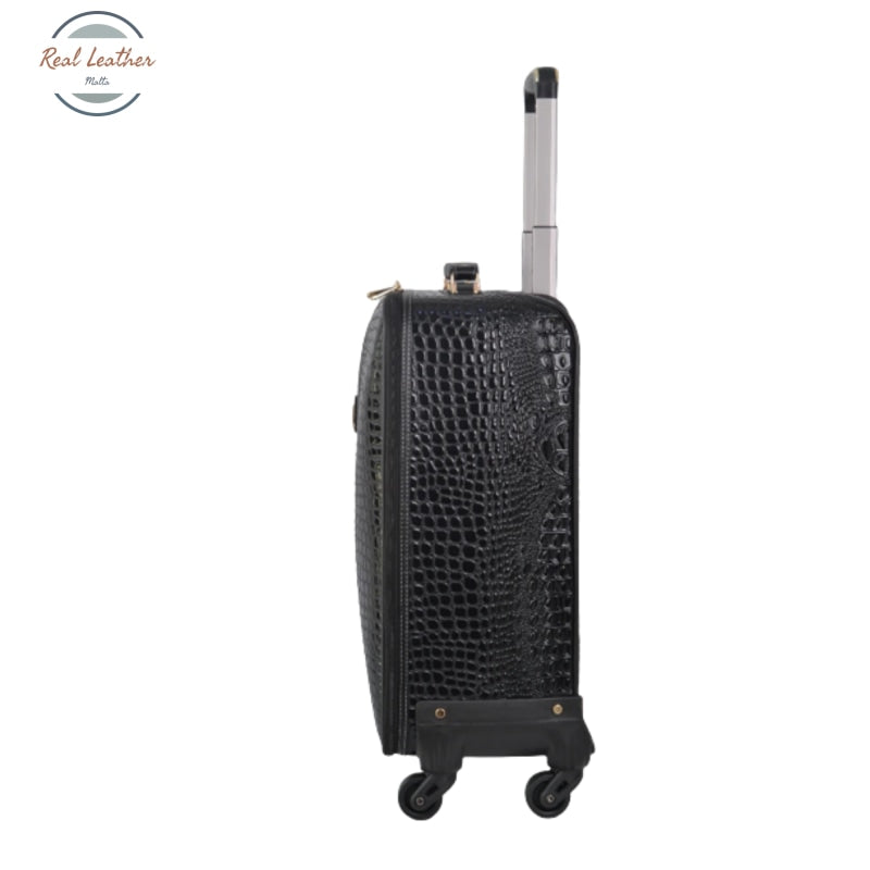 Crocodile Pattern Leather Travel Suitcase Suitcases