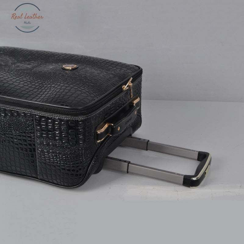 Crocodile Pattern Leather Travel Suitcase Suitcases