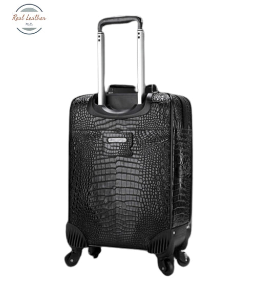 Crocodile Pattern Travel Suitcase Luggage – realleathermalta